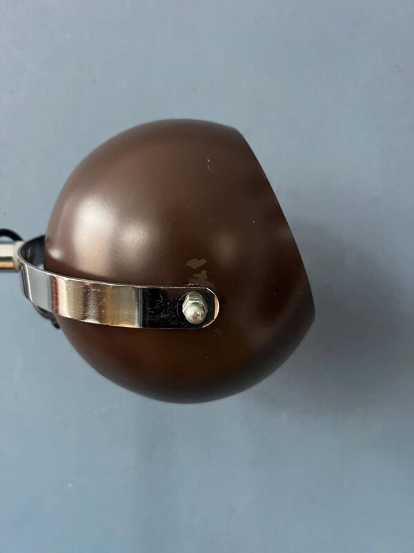 Lampadaire globe oculaire marron de style spatial du milieu du siècle