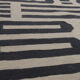 Bold Geometric Kilim Contemporary Grey Cream Wool Area Rug- 177x225cm