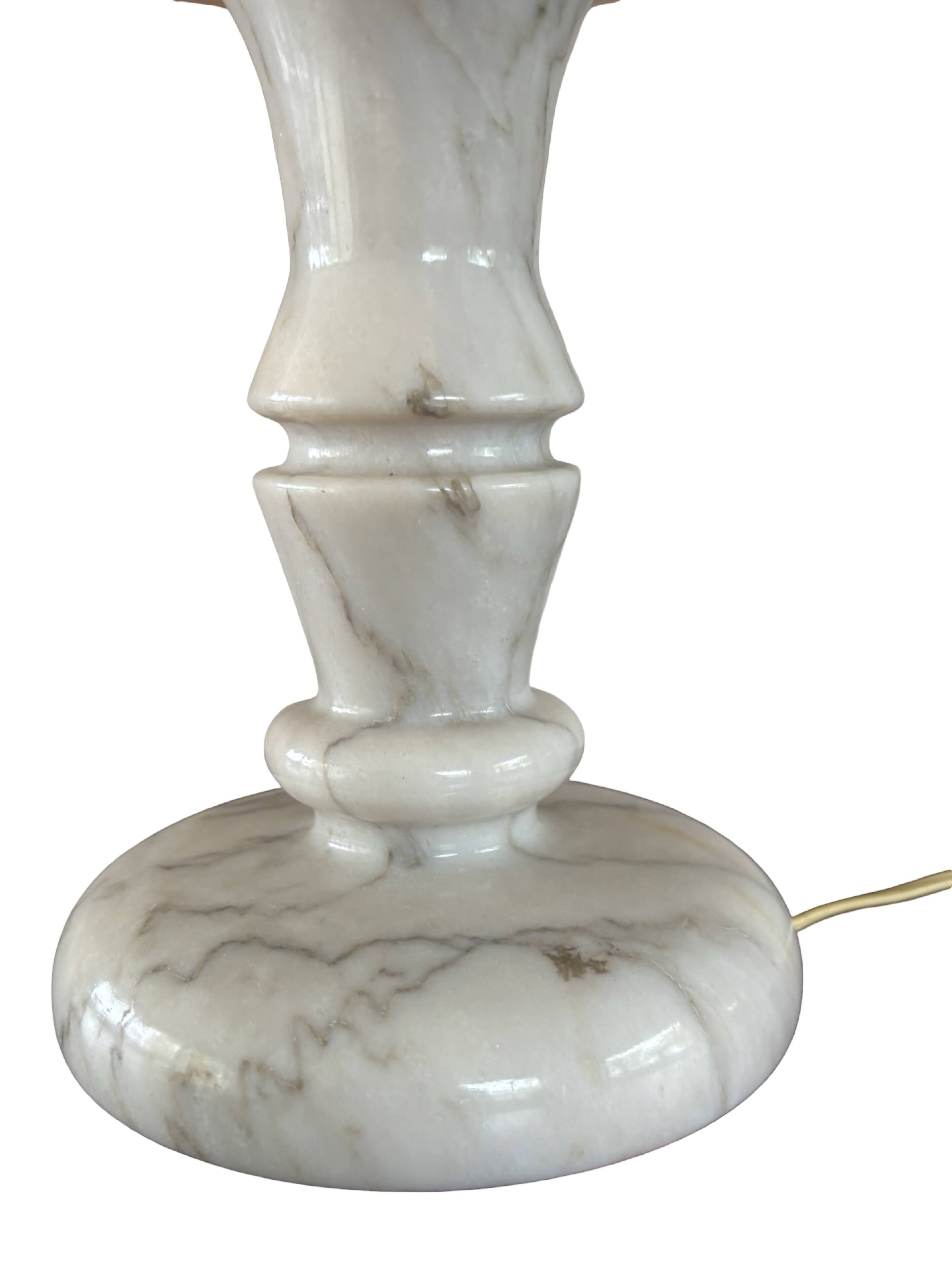 Vintage table lamp alabaster lamp, Italy 1960 minimalist