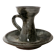 Candlestick signed Thierry and Chantal Robert in enamelled Loir sandstone