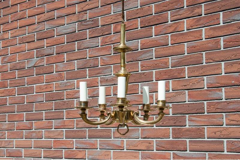 Five-arm chandelier, Western Europe, 1950s.