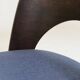 6 chaises de salle à manger vintage en chêne massif et en laine bleue