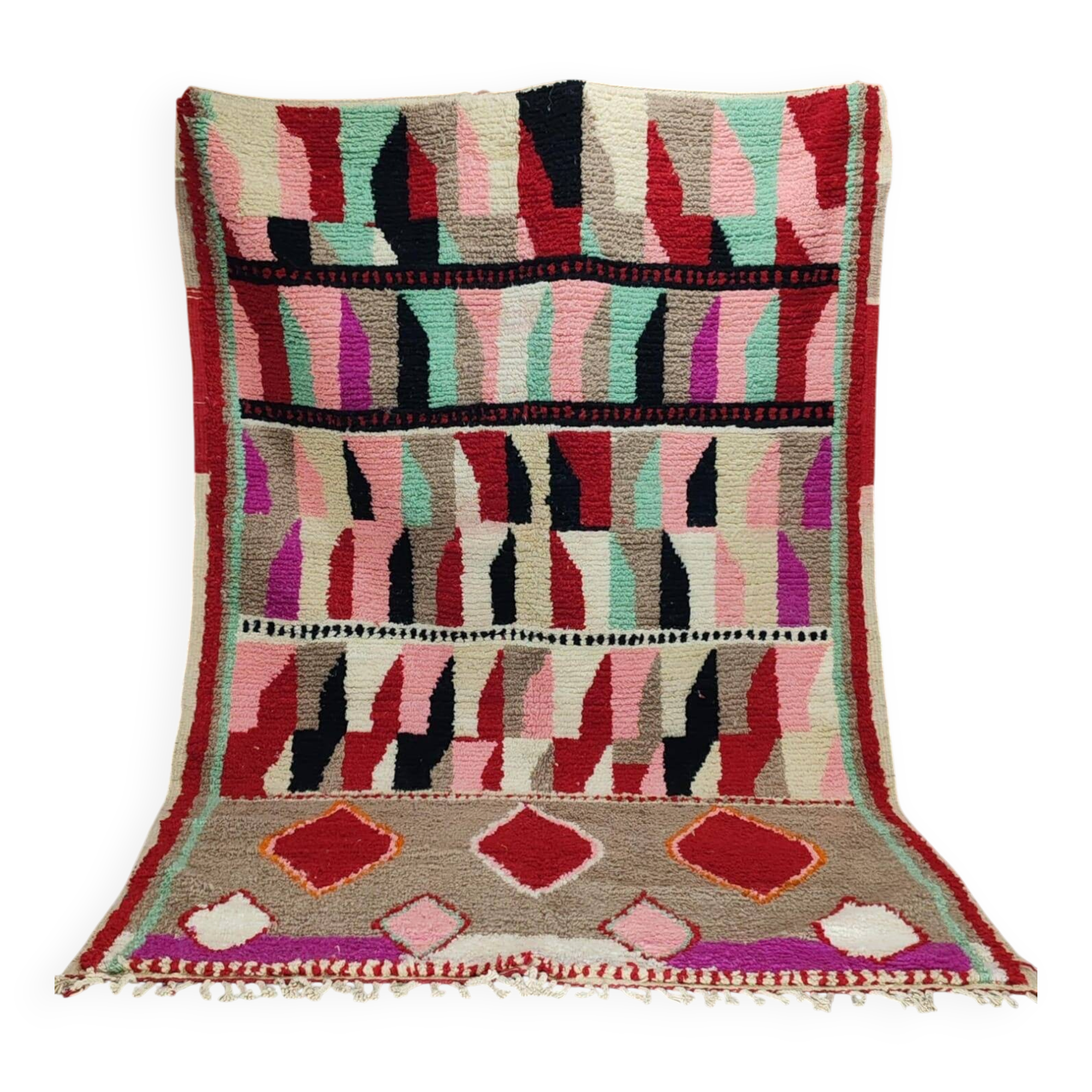 Berber Boujaad rug from Morocco in wool – 315 × 200 cm – graphic patterns