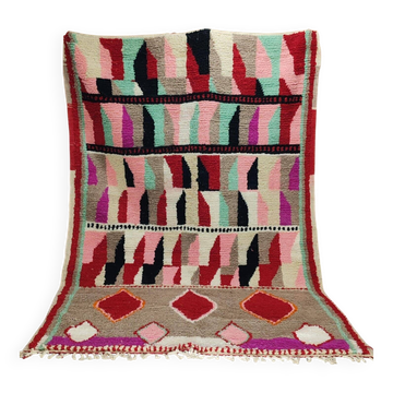 Tapis Boujaad berbère marocain en laine – 315 × 200 cm – motifs graphiques