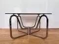 1970s mid-century chrome and smoked glass coffee table