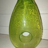 Chartreuse green blown glass vase – vintage handcrafted piece