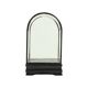 Small ancient chinese bell jar display curved glass black wooden base 21cm