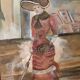Large Framed Watercolor - An Elegant Woman - Signed 1900s