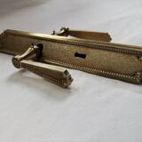 Pair of Louis XVI style beaded bronze door handles