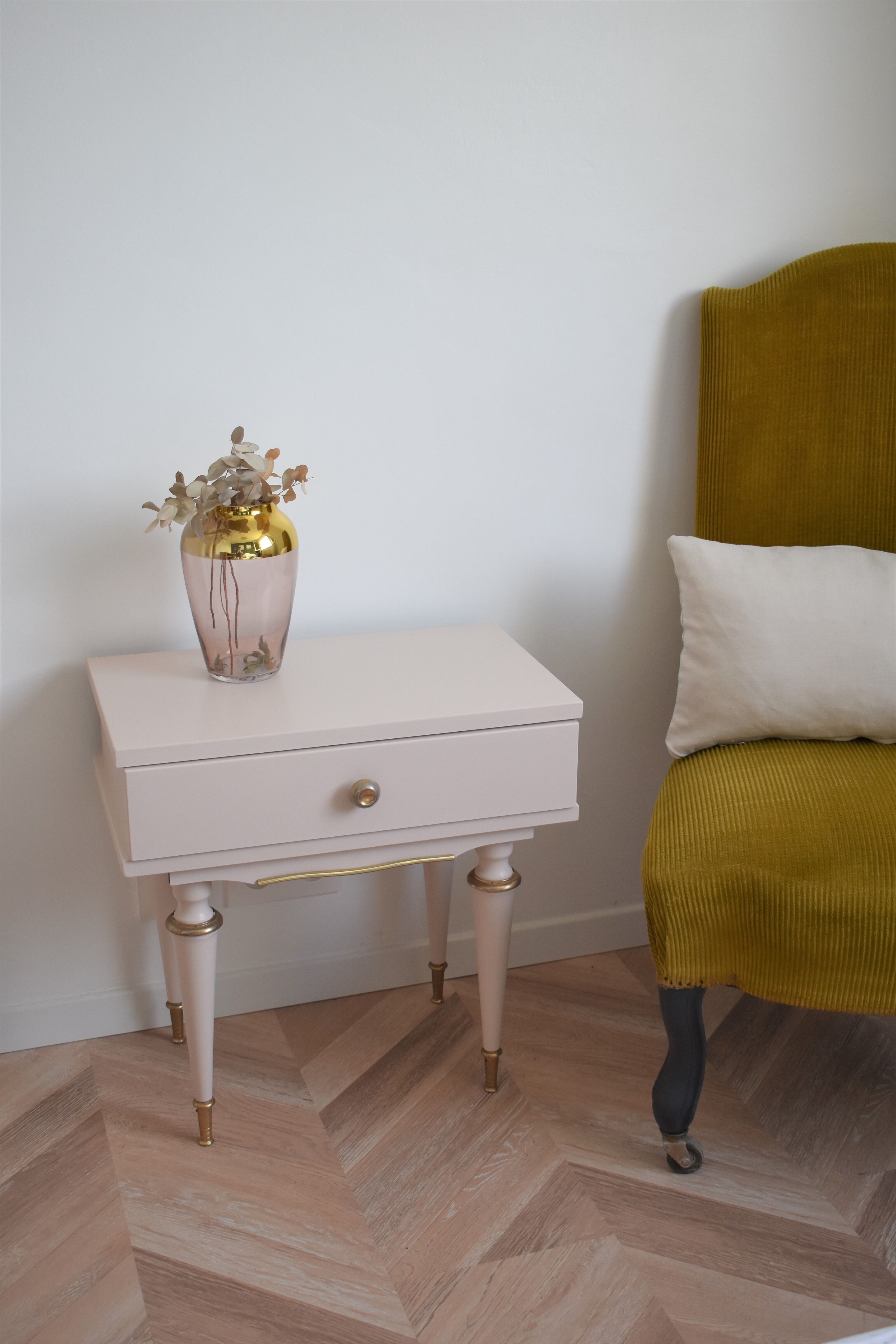 Pair of vintage bedsides - pink boudoir