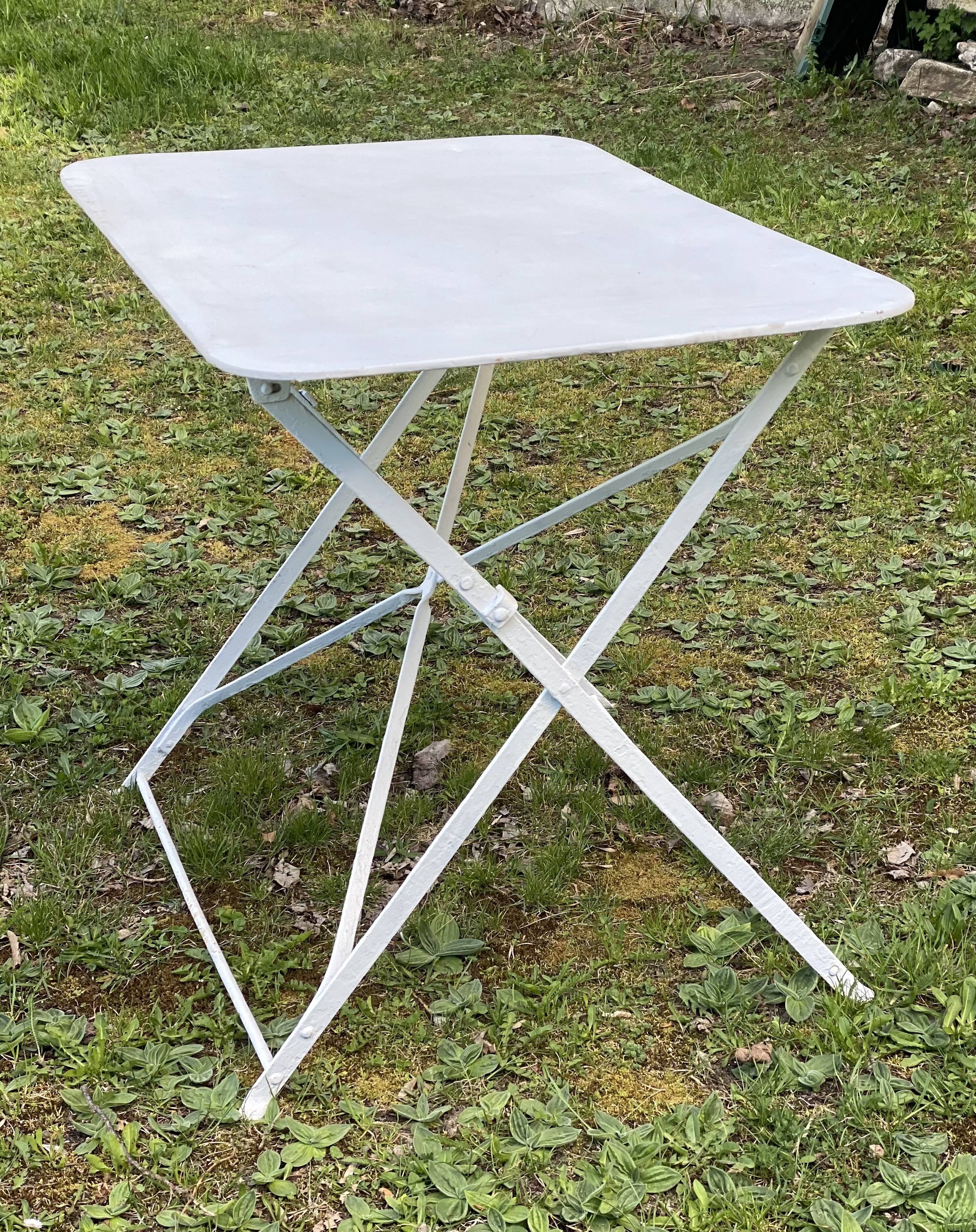 Vintage 1950s wrought iron folding garden table