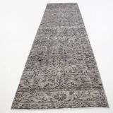 3x11 Rug For Farmhouse Hallway Gray Vintage Runner Rug, 84x291Cm