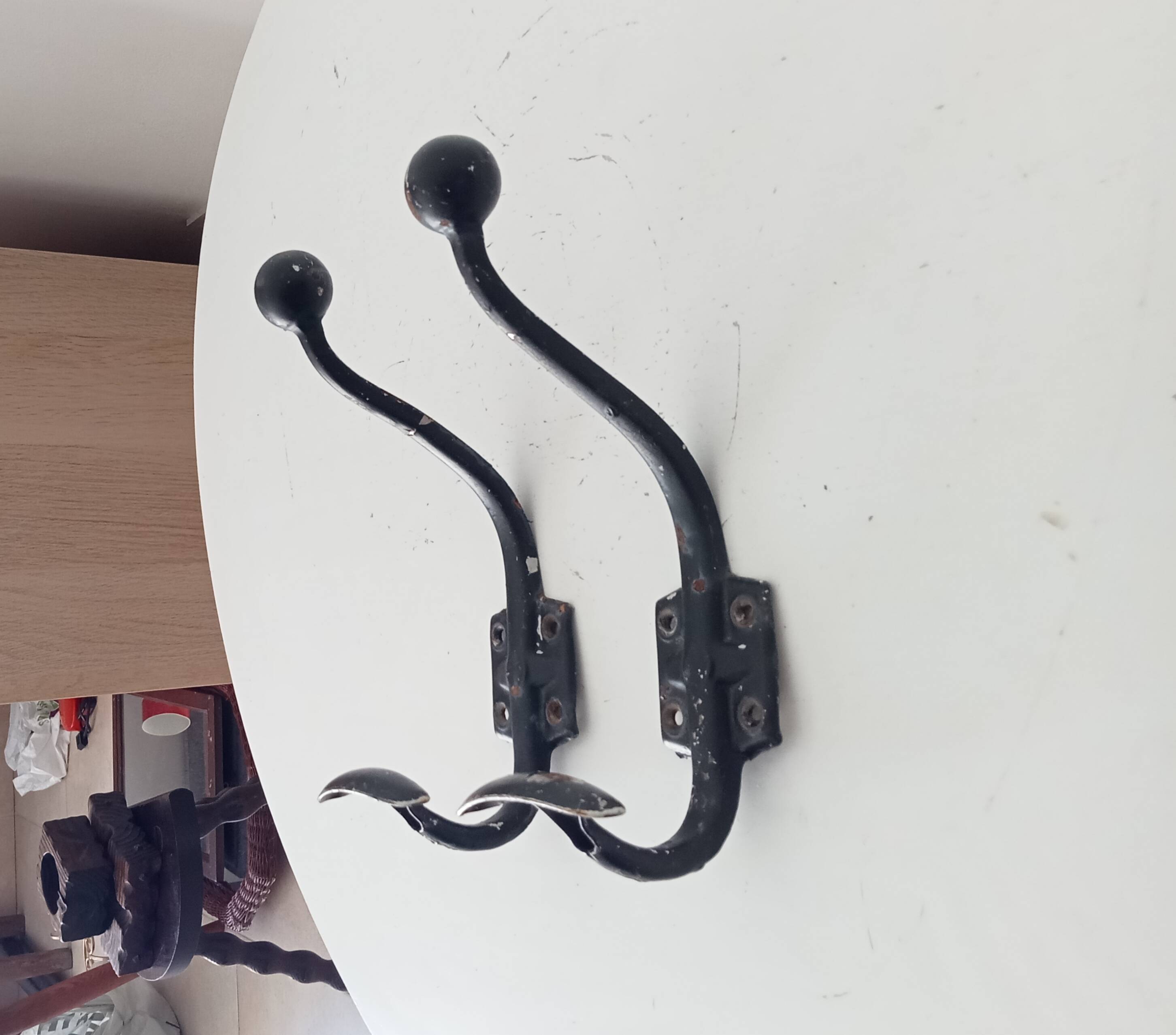 Pair of vintage coat hooks