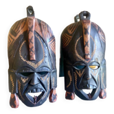 Pair of African wooden masks