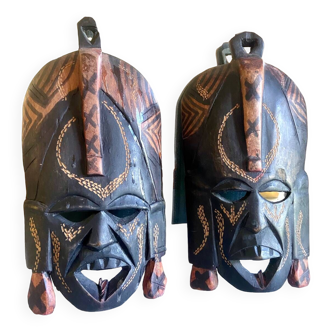 Pair of African wooden masks