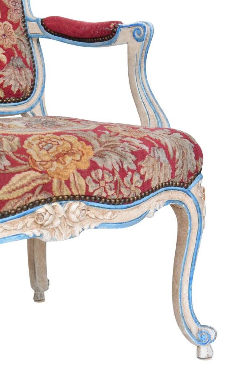 Pair of Louis XV style cabriolet armchairs