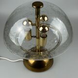 60s 70s table lamp by Doria Leuchten Germany glass brass Space Age