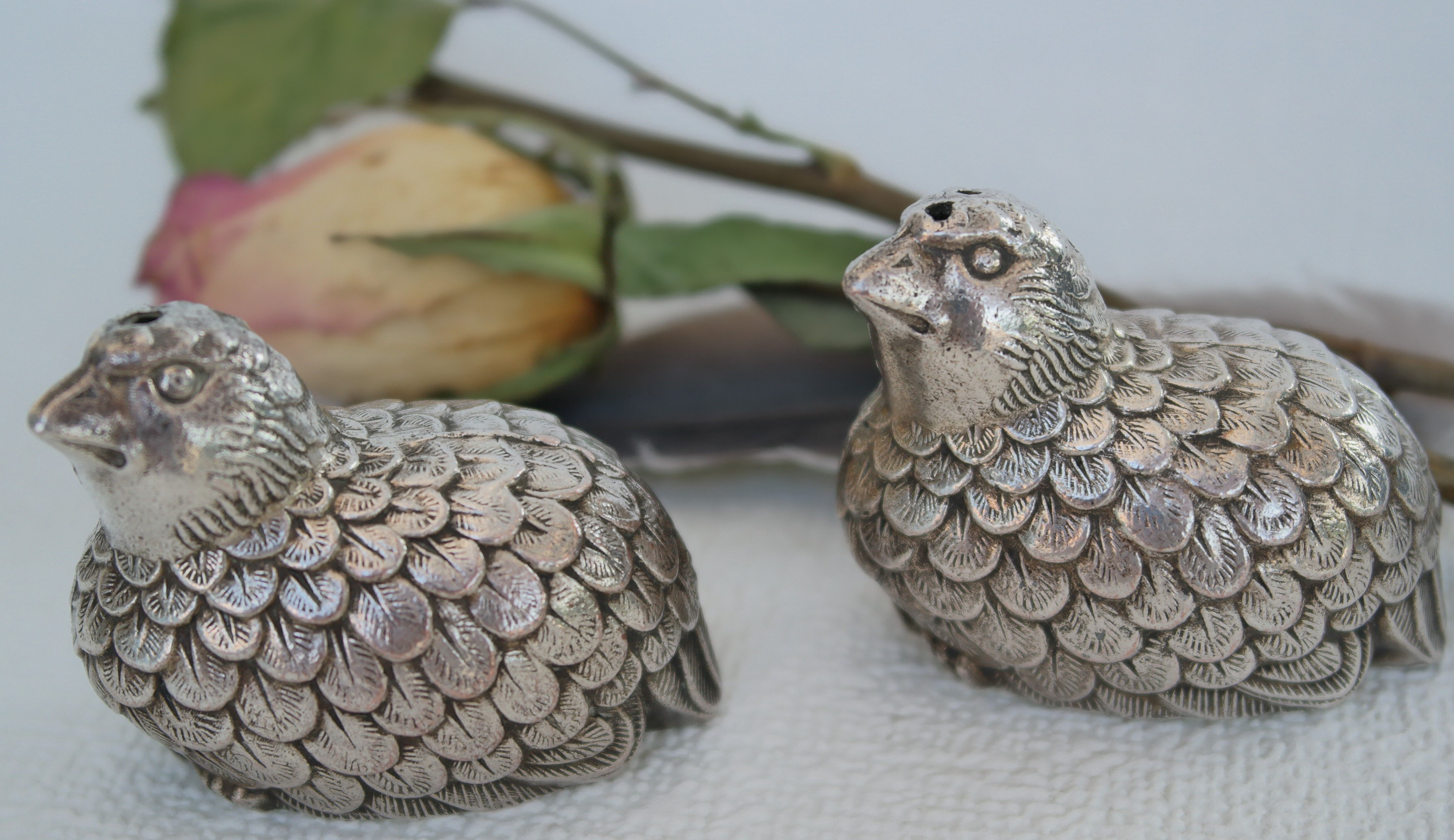 Saleron birds silver metal