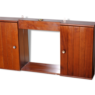 Mirrored teak medicine cabinet