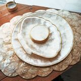 Mother-of-pearl and brass ensemble