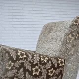 1960s, Danish armchair, light green furniture velour, teak wood legs.