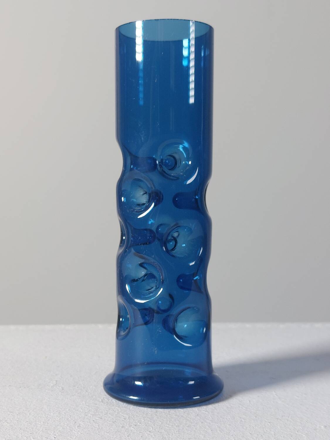 Vintage mid-century trio of handcrafted glass vases from Lauscha, Thuringia.