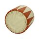Round Vintage Pouf Orange Cream Two-Tone Skai Sixties