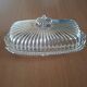 Silver metal butter dish