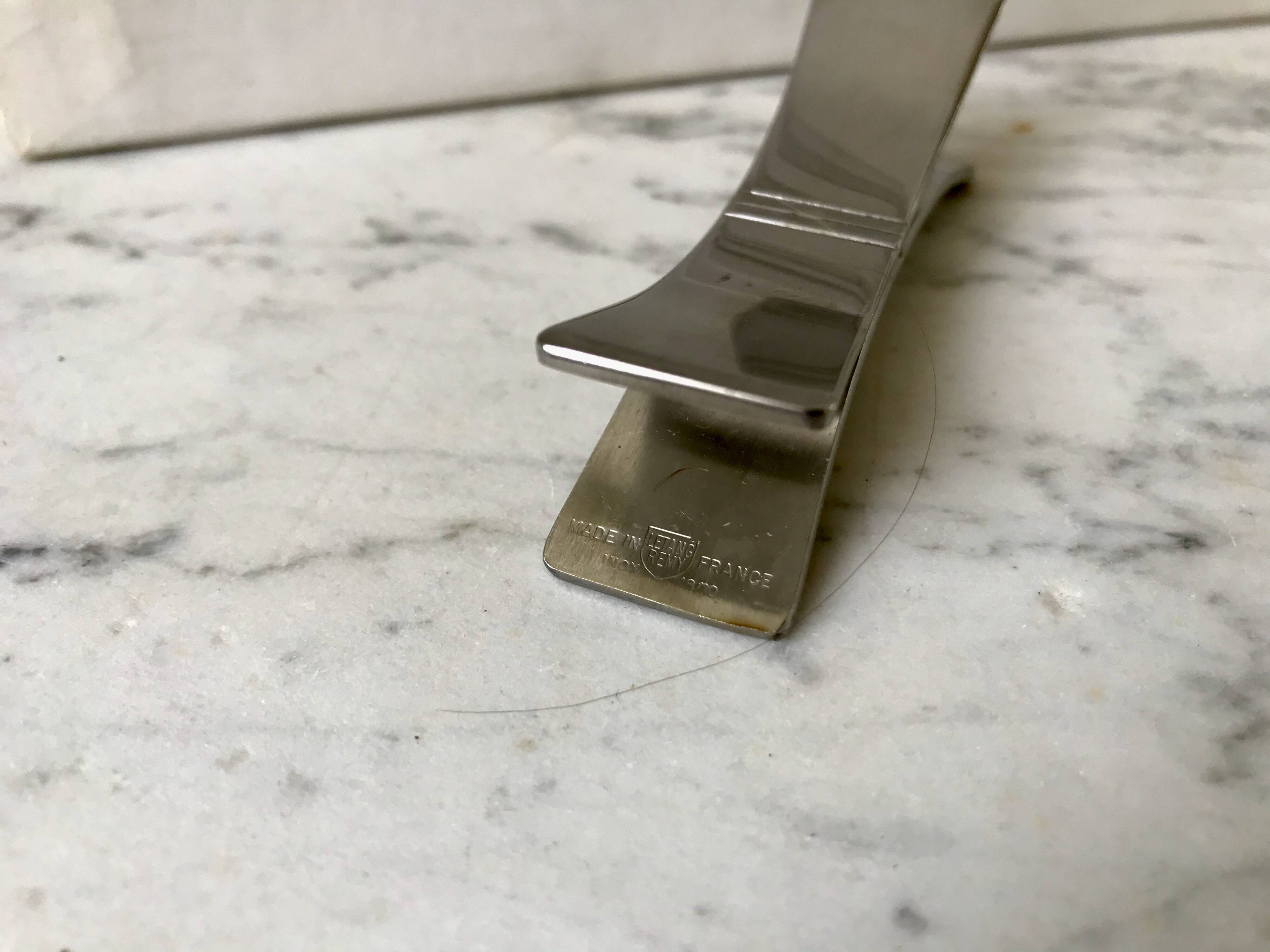 Set of 6 designer stainless steel knife holders from the 60s and 70s