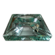 Jean Luce Art Deco ashtray in mercurized Saint Gobain glass