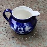 Milk jug with blue and gold peony pattern, made in England,