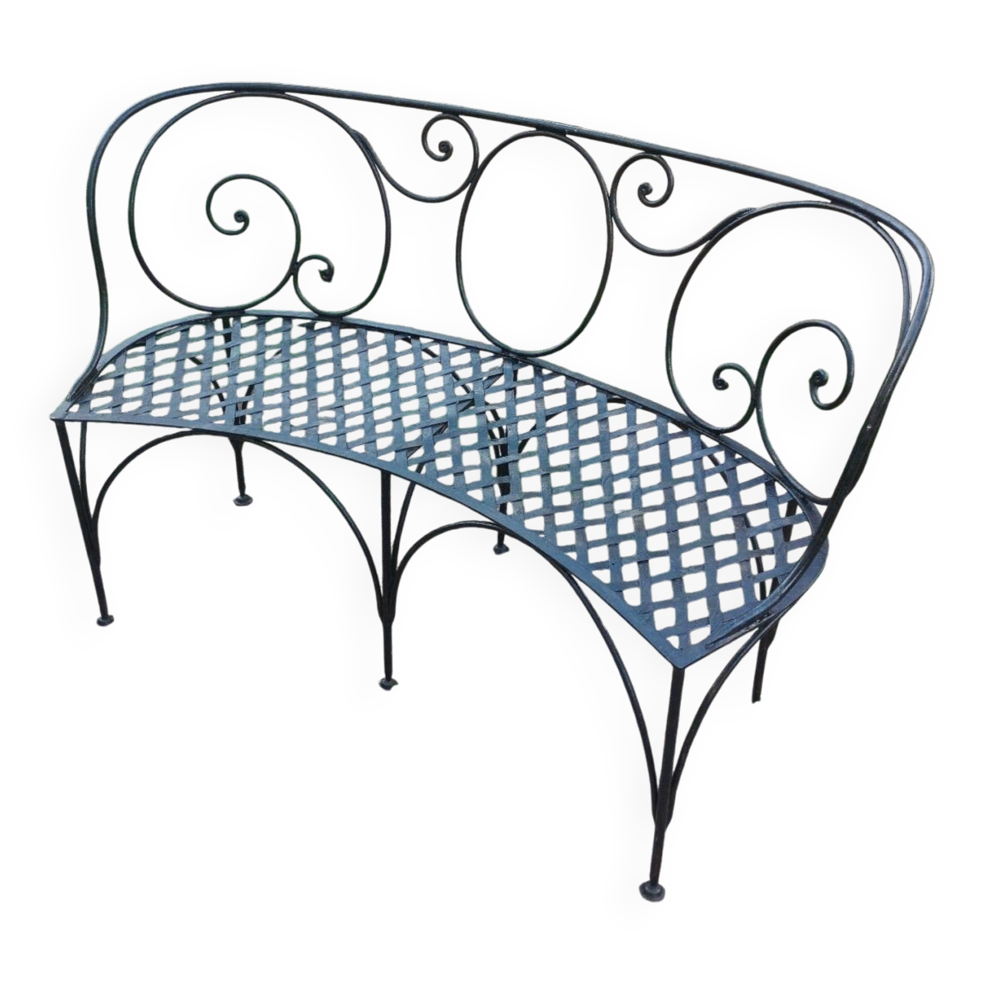 Banc de jardin en fer ancien