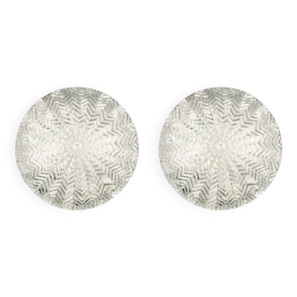 Pair of Geometric Glass Wall Lights from Limburg, Germany, 1970s