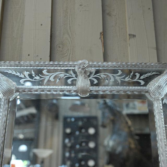 Old murano white glass mirror circa 1900