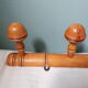 Bamboo-like wall coat rack with 5 mushroom hooks