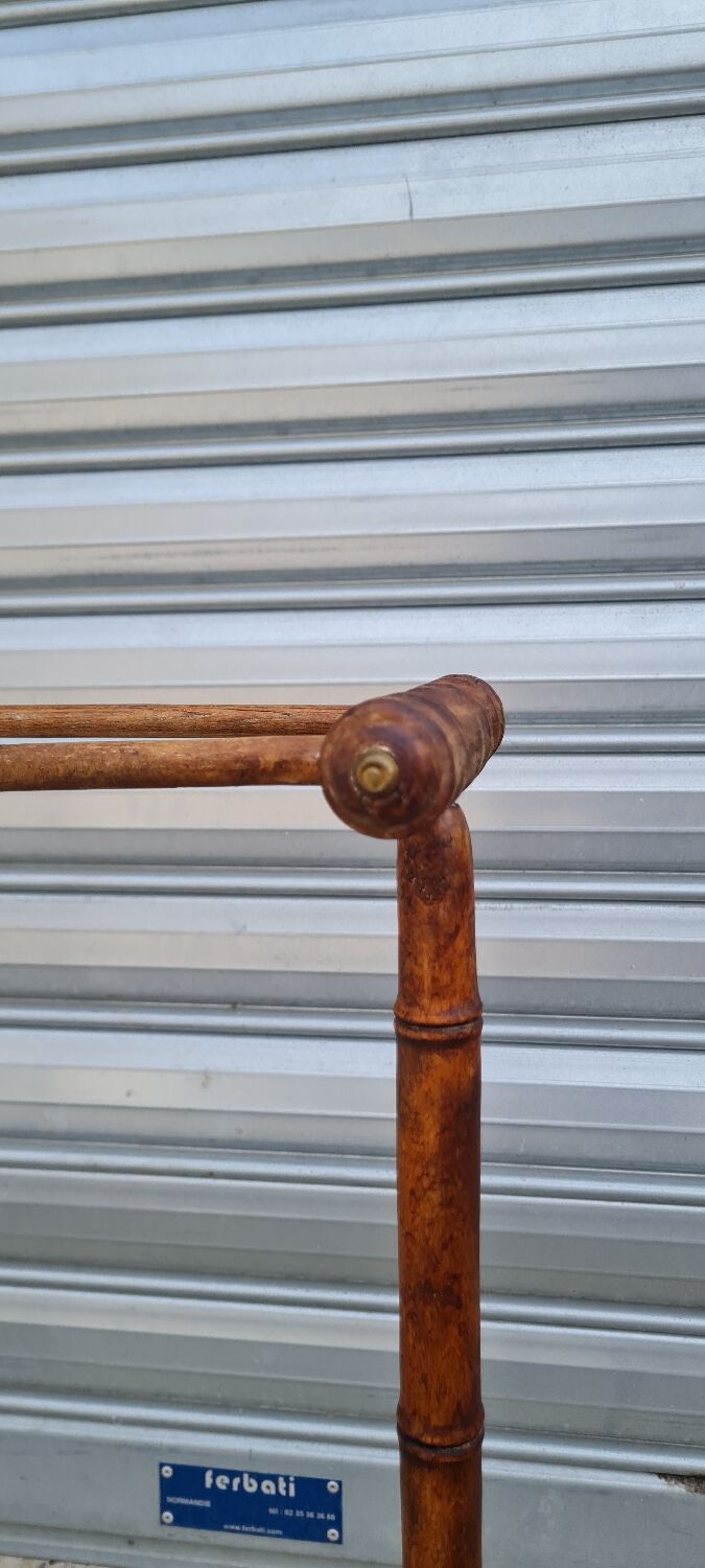 Turned wooden towel rack