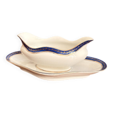 Old Sauce Boat White Blue Porcelain Limoges Gilded Betoule Legrand