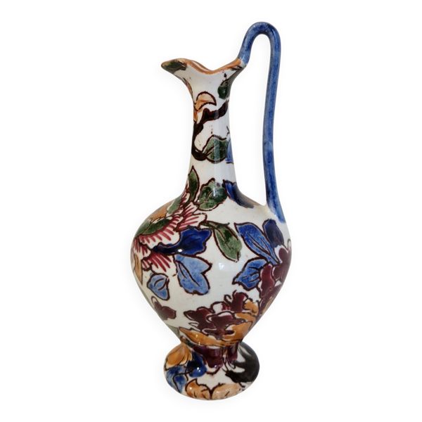 Faïence de Gien Aiguière miniature Renaissance peinte à la main Vers 1970