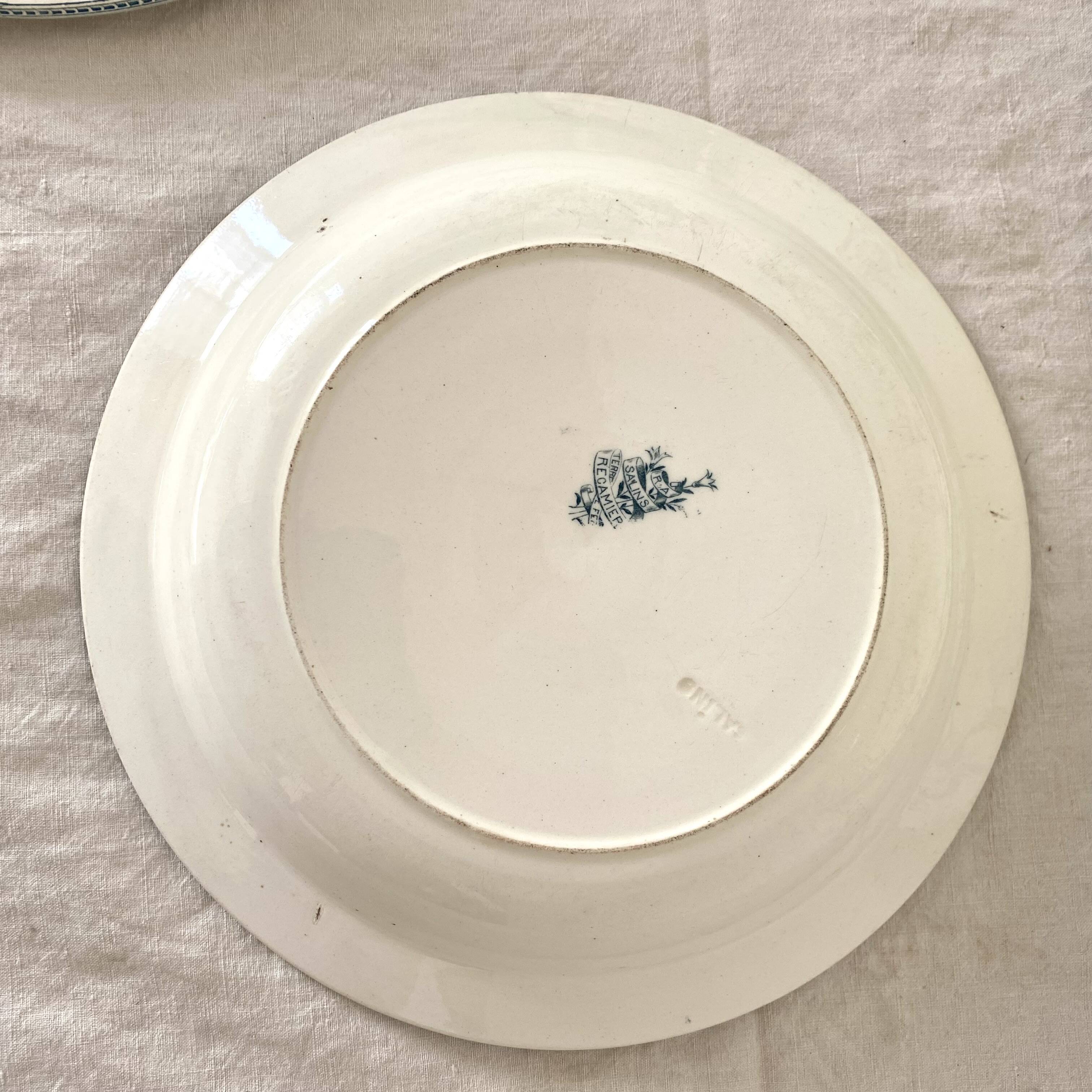 Set of ironstone dishes Salins France Régamier