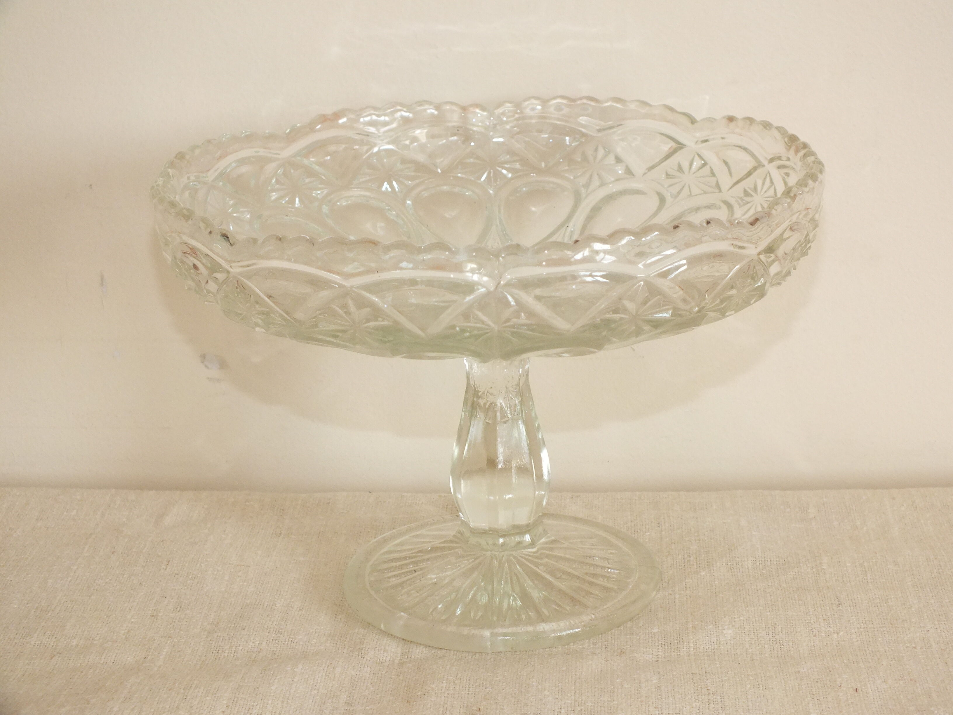 Moulded glass fruit display cup 40s