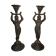 Pair of antique Egyptian-style spelter torches.