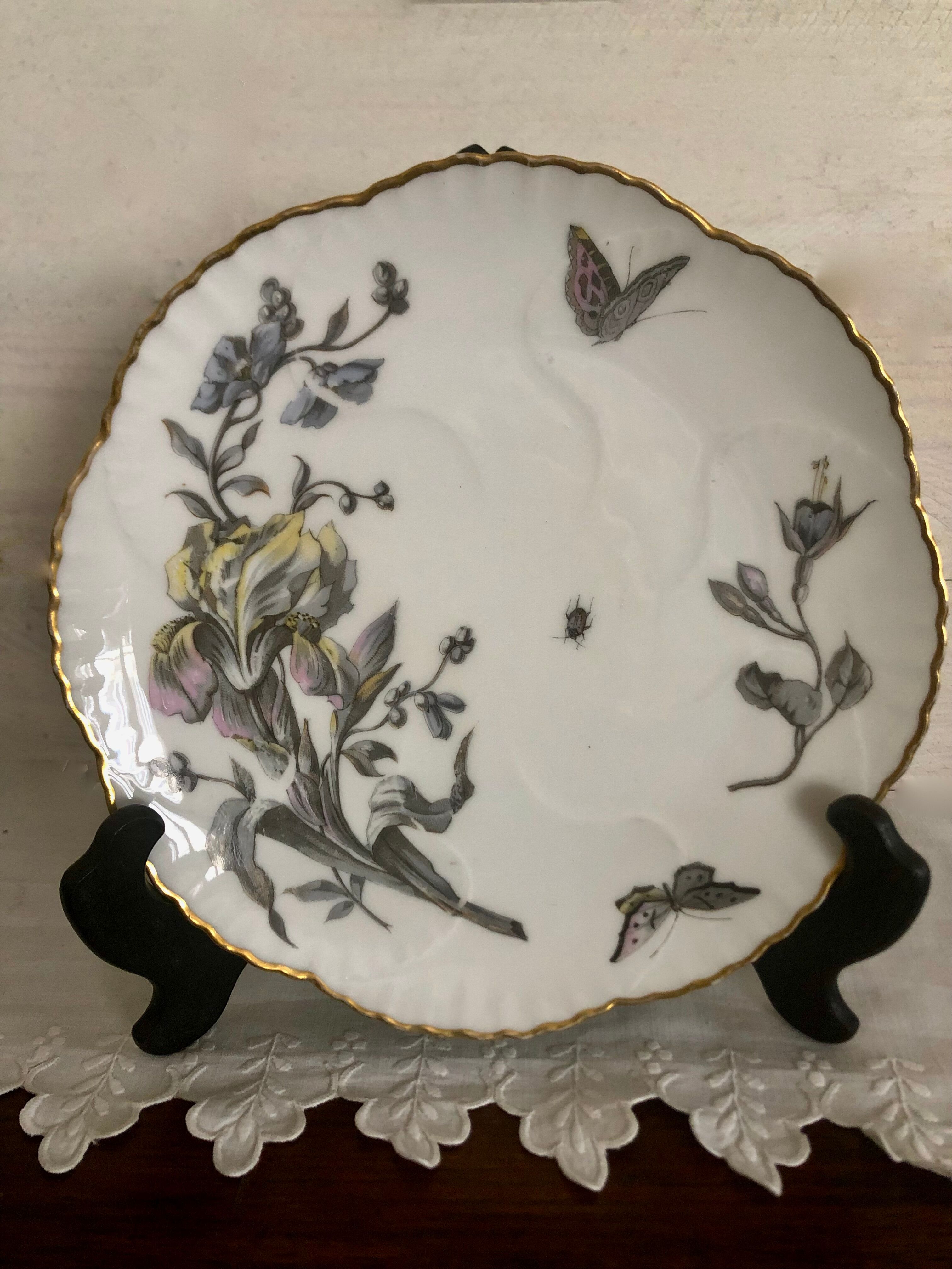 4 flat plates - Limoges porcelain, nature