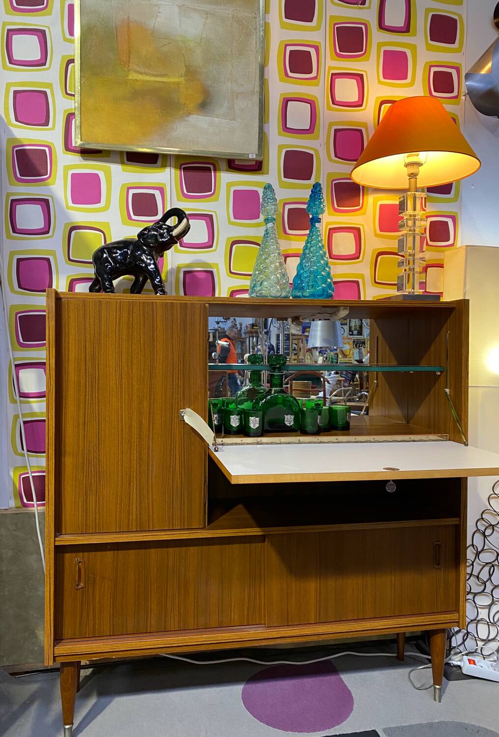 High sideboard, bar, vintage, Scandinavian style.