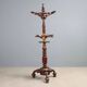 Antique coat rack in elm and maple, Italy, 19th century