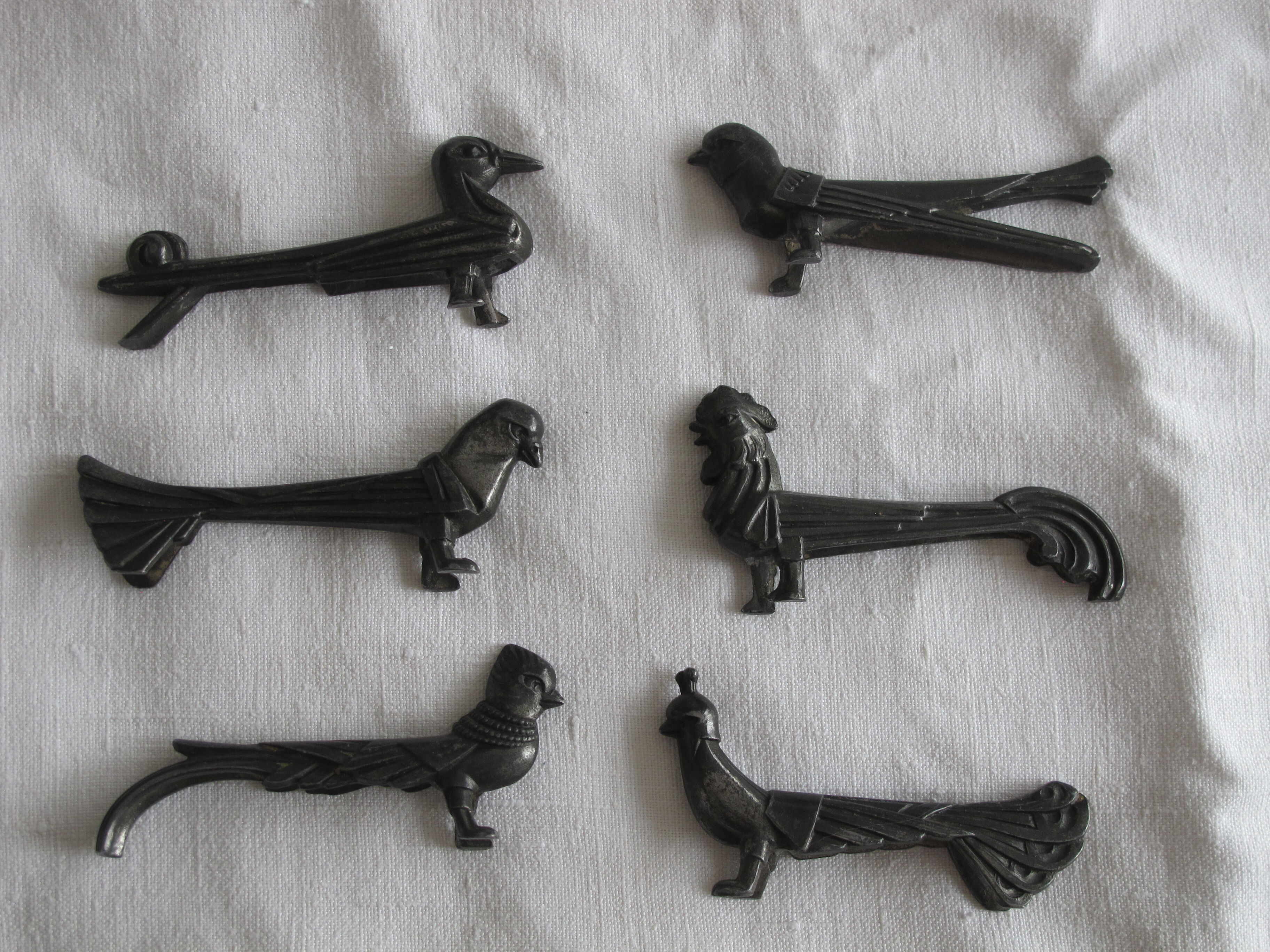 Lot de six porte-couteaux art déco