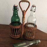 Door - wicker bottle rope and wood