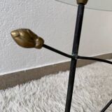 Table basse nénuphars en bronze vintage