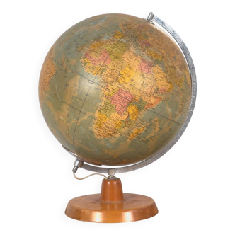 Globe terrestre rotatif vintage (vers 1950)