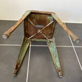 Authentic vintage industrial tolix metal stool by Xavier Pauchard 1950 n1