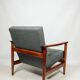 Scandinavian armchair in teak and gray fabric by E.Homa, 1960